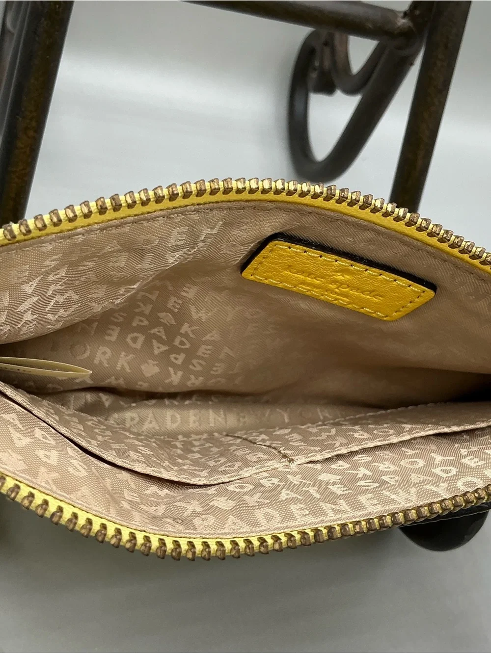 kate spade Zippered Chrissy Berkshire Road Yellow/Gold Wristlet/Clutch